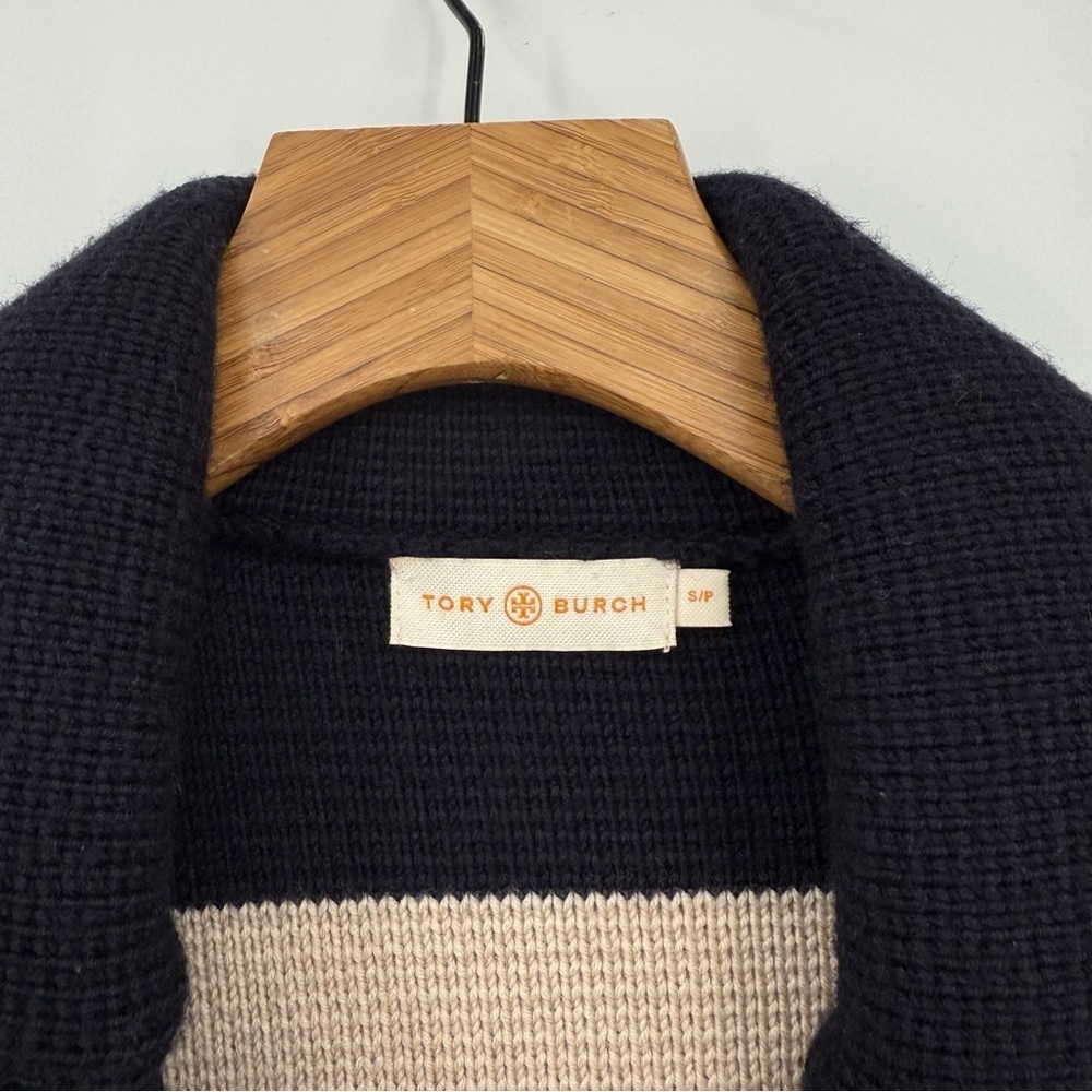 Tory Burch Nautical Colorblock Heavyweight Merino Wool Double Breasted Coat S - Picture 4 of 12